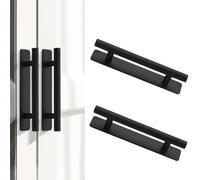 HoaaiGo 2PCS Poignée de Meuble Autocollante en Aluminium, 150 mm Poignées Autocollantes Cuisine Chambre Porte Coulissante, Autocollant Poignée Tiroir Auto-Adhésive Boutons de Portes Tirer (Noir)