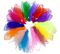 HoaaiGo foulard en mousseline 15 pièces 60x60cm pour femme, cheveux, danse, cirque et filles