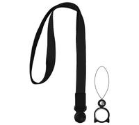 HoaaiGo Tour de Cou Telephone Portable, Cordon Dragonne de Smartphone Collier de Longe, Lanière Universelle Amovible pour Étuis de Téléphone Porte Clés Appareils Photo (Noir)