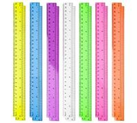 HoAhaMay 14 pièces règles en plastique de 30 cm, règles transparentes colorées, 12 pouces Convient aux étudiants, aux enfants, aux écoles, aux bureaux et aux enseignants (7 couleurs)