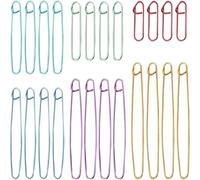 HoAhaMay 24 Pièces Ensemble de Supports de Points, Accessoires de Tricot, Supports de Points en Aluminium, pour Couvertures, Écharpes, Courtepointes, Bricolage, Autres Projets de Tricot (6 Tailles)