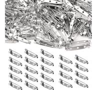 HoAhaMay 250 Pièces Épingle à Nourrice, Attache Broche de Sécurité, 20mm Fermoir avec 2 Trous, Argent Pins Epingles pour Insigne de Bijoux de Bricolage