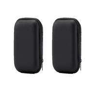 HoAhaMay 2pcs Mini Pochette de Rangement, étui de Transport pour écouteurs avec Compartiments internes, boîte de Rangement Rigide en EVA, clé USB pour écouteurs MP3 filaires (Noir)