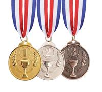 HoAhaMay 3 pièces Médaille numérique métal, médaille du gagnant, médaille du ruban métal, médaille du métal, prix de compétition sport / jeu / sport médaille d'or médaille d'argent médaille de bronze