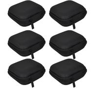 HoAhaMay 6 pièces Étui Portable pour Casque, Mini Organisateur EVA, Coque Rigide avec Fermeture éclair et étui de Rangement Interne en Filet pour Casque/Casque Bluetooth/câble de Recharge/clés (Noir)