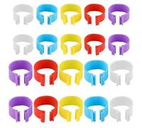 HoAhaMay Lot de 20 anneaux de jambe avec pinces pour identifier les volailles, en plastique multicolores, pour identifier les poules, convient pour dindes, canards, pigeons et autres petits animaux