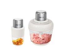 Hoapin Hachoir Électrique 800 W, Hachoir à Viande Avec Bol Verre 3L + 0,5L, 2 Niveaux de Vitesse, Mixeur Bebe Pour Viande, LéGumes, Fruits, Fruit Sec (Blanc)