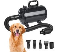 Hoapin Sèche-Poils pour Chien, Température et Vitesse du Vent Réglables avec 4 Buses, Toilettage, Sèche-Cheveux Professionnel pour Animaux Domestiques