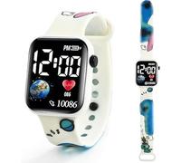HOAQPPOY Stitch Montre LED Digitale, Montre Enfant Filles Garçon, Cadeau Femme 5 6 7 8 9 10 11 Ans,Jouet Enfant 5 6 7 8 9 10 11ans