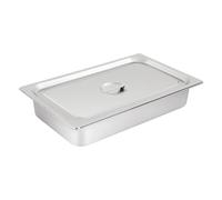 HOARLICN 4 Pièces Plat Inox Avec Couvercle 53.5×32.5×10 Cm, Bac Inox | Bac Gastro Inox, Plat Four Épaisseur 0,8mm, Bac Inox Alimentaire Pour Restaurants, Hôtels