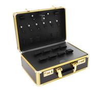 HOARLICN Étui de barbier portable avec serrure par mot de passe sécurisée, mallette de transport pour barbier, salon de coiffure, organisateur pour ciseaux 40 x 16,5 x 27,5 cm pour coiffeurs