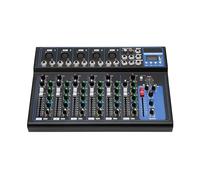 HOARLICN Table de mixage audio 7 canaux, amplificateur de console, mixeur studio en direct avec entrées micro, Bluetooth et USB pour karaoké et DJ