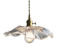 Hobaca E27 Feuille de lotus Un verre Or Le cuivre Moderne nordique Luminaires Suspensions Lampe suspendue Cuisine Appareil d'éclairage d'île Salle à manger Hanglamp Salon Lampe à suspension