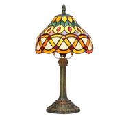 Hobaca Éclairage Lampes de Table de Style Tiffany Traditionnelles 14,4" Lampe En Vitrail Antique à Floraison élevée Pour Salon Chambre Maison Chevet Table De Chevet Bureau à Domicile