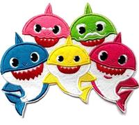 Hobbies and patch patch patch thermocollant brodé baby shark petits requins à repasser ou à coudre décoration sac à dos sweatshirt veste jeans applique