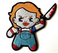Hobbies and patch patch patch thermocollant brodé personnages d'horreur film Chucky Child's play scary à repasser ou à coudre décoration sac à dos en maille sac applique