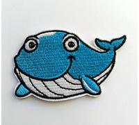Hobbies and patch thermocollant brodé baleine bleue poisson animal marin océan à repasser ou à coudre décoration sac à dos sweat-shirts sac veste jeans trousse tablier fille enfant