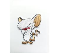 Hobbies and patch thermocollant brodé souris petit doigt prof acme brain personnage dessin animé à repasser ou à coudre décoration sac à dos sweat-shirt tricot sac veste jeans tablier applique