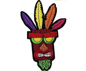 Hobbies and patch thermocollant masque aku aku jeu vidéo crash à repasser ou à coudre décoration sac à dos sweatshirt veste jeans veste applique