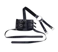 HOBBIESAY 1 harnais médiéval Viking double dos épée épaule grenouille noir épée harnais réglable épées étui en cuir synthétique pour costume cosplay LARP bricolage artisanat personnalisé