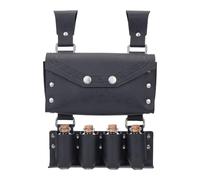HOBBIESAY 1 Sac Banane Médiéval Bouteille Potion D'Alchimie Pochette Ceinture Noire Renaissance Cosplay avec Fioles en Verre Pochette Taille Magicien Fantastique Pack Latéral pour Accessoire Costume