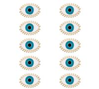 HOBBIESAY 10 pcs Broche de Vêtements Vintage Mauvais Œil en Alliage D'Or Clair Émaillé Artisanat Épinglettes Écharpe Hijab Collier Épingles Dames Accessoires pour Fête de Mariage Bal Usage Quotidien