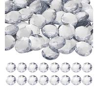 HOBBIESAY 100 cabochon Rond à Facettes en Strass à Dos Plat Pierres Précieuses Rondes en Plastique Cristal Transparent à Dos Plat pour la Fabrication de Bijoux