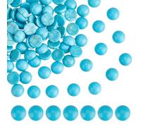 HOBBIESAY 100 cabochon Turquoise en Pierre à Dos Plat Pierre Précieuse Bleue Texturée Cabochon Rond Plat pour la Fabrication de Bijoux Artisanaux 8x4mm