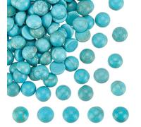 HOBBIESAY 100Pcs 6 mm Pierre Précieuse Turquoise Synthétique Cyan Foncé Pierres à Dos Plat Cabochons sans Trou Pierres Cabochons Pierres Précieuses Naturelles Bricolage Cadeau Texture Cabochons