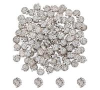 HOBBIESAY 120 pcs 8mm Arbre de Vie Perles D'Espacement Argent Antique Style Tibétain Perles Charmes Forme Ronde Plate Connecteur Perles D'Espacement Assortiment de Perles en Alliage pour DIY Artisanat