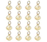 HOBBIESAY 16 breloque Coquillage Doré de 9mm Breloque Sur le Thème de L'Océan Hawaïen Pendentif Coquillage de Plage en Métal et Laiton avec Anneau de Jonction pour la Fabrication de Bijoux