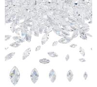 HOBBIESAY 160Pcs cabochons en Oxyde de Zirconium Transparent en Forme D'Œil de Cheval 5 Tailles 4-10mm Strass à Facettes en Cristal pour Boucles D'Oreilles Bracelets Bagues Fabrication de Bijoux