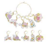HOBBIESAY 2 lot de Marqueurs de Mailles Animaux Mignons 5 styles : Lapin Tortue Chat avec Fermoirs Mousquetons pour Crochet Tricot Quilting