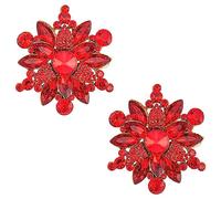 HOBBIESAY 2 Pcs Cristal Broche pour Femmes - Fleur Strass Vintage Élégant Bijoux Grande Déclaration Épingles pour Mariage Bouquet Écharpe Vêtements Décoration
