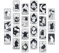 HOBBIESAY 22 Style Tarot Carte Design Pendentif Charm Décorations Acrylique Chat Thème Boucle D'Oreille Collier Pendentifs Style Tibétain Bacelet DIY Artisanat Pendentifs Charms
