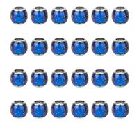 HOBBIESAY 24 Pcs de Perles Européennes en Verre à Grand Trou Perles D'Humeur à Couleur Changeante Perles D'Espacement avec Noyau en Laiton Perles de Détection de Température