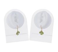 HOBBIESAY 2Pcs Ensemble Modèle D'Oreille en Silicone Blanc Fausse Oreille Gauche Droite la Pratique du Perçage Modèle D'Oreille Souple Silicone pour Boucles d'oreilles Présentoir à bijoux 6.4x2.5cm