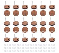 HOBBIESAY 30pcs Boucles d'oreilles Bois Noyer Pointes de Boucles d'oreilles Plates et Rondes Boucles d'oreilles en Bois avec épingle en Acier Inoxydable pour la Fabrication de Bijoux de Boucles