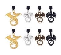 HOBBIESAY 4 Couleurs 8 pièces Supports Anti Poussière pour Téléphone Portable 45-56mm avec Breloques Dragon Type C pour Port de Chargement des Écouteurs