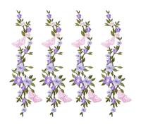 HOBBIESAY 4 PCS Fleur Brodée Thermocollant/Coudre Sur Patchs Zeng Patchs Décoratifs Appliques de Fleurs Pétale Tissé Autocollants en Tissu pour Vêtements Chemises Jeans Chapeaux Chemisiers Pantalons