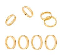 HOBBIESAY 4 pièce de Bague en Or Vierge de 16 19mm en Acier Inoxydable Anneaux Rainurés Anneau de Noyau Vierge Anneau Rond Vide Incrustation Bagues pour Fabrication Bijoux Cadeau pour Homme et Femme
