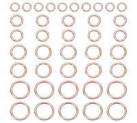 HOBBIESAY 40 anneau de Jonction Fermé en Alliage 4 styles Anneau de Jonction Rond Anneau Torique Connecteur de Bijoux Or Rose Diamètre Intérieur : 3.8 9.3mm pour la Réparation des Breloques