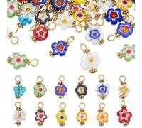 HOBBIESAY 40 breloque en Verre Soufflé Millefiori en Forme de Fleur de Cerisier Breloque en Verre Soufflé ...