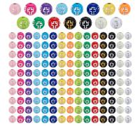 HOBBIESAY 450 pièce de 15 couleurs de Perles Rondes en Forme de Croix de 8mm (0.31 pouces) en Acrylique Perles Colorées en Forme de Croix pour la Fabrication de Bijoux et de Bracelets. Trou : 2mm
