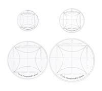 HOBBIESAY 4Pcs Gabarit de Matelassage Circulaire Règle Circulaire Ronde en Acrylique 4/5/8/10cm Ensemble de Règles Couture Rondes Transparentes Fournitures Essentielles pour la Découpe et la Couture