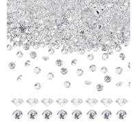 HOBBIESAY 500Pcs cabochon à Facettes en Oxyde de Zirconium Transparent à Dos Pointu Petit Diamant Rond en Vrac Pierre Précieuse Synthétique pour Nail Art Fabrication de Bijoux Artisanaux 3mm