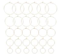 HOBBIESAY 5taille 30pièces Boucles D'Oreilles Créoles en Acier Inoxydable 15/20/25/30/35mm Boucles D'Oreilles Créoles Breloques Verre Vin Créoles Tige en Or pour Boucles D'Oreilles Créoles Pendantes