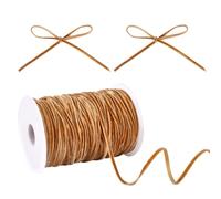 HOBBIESAY 65 yard 1/8 pouces - Ruban de velours fin doré - Vintage - Ruban unilatéral - Couronne de porte - Nœud DIY - Décoration de Noël - Mariage - Emballage cadeau