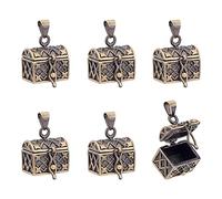 HOBBIESAY 6pcs Laiton Boîte de Prière Pendentifs 24x16mm Rectangle Médaillon Urne Pendentif Antique Bronze Collier Classique Boîte de Prière Urne pour Loved1Cremation