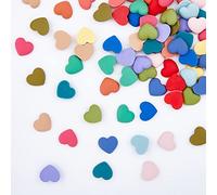 HOBBIESAY 75 Pcs 15 Amour Convexe Rond de résine Coeur sans Trou Longueur 18mm Couleur Mixte Résine Charmes pour Coller Décoratif Boucle d'oreille Bracelets Fabrication de Décoration